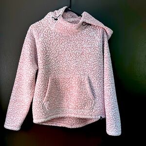 Victoria's Secret Pink Sherpa Funnel Neck Hoodie Pullover Small Rose Pink Toggle
